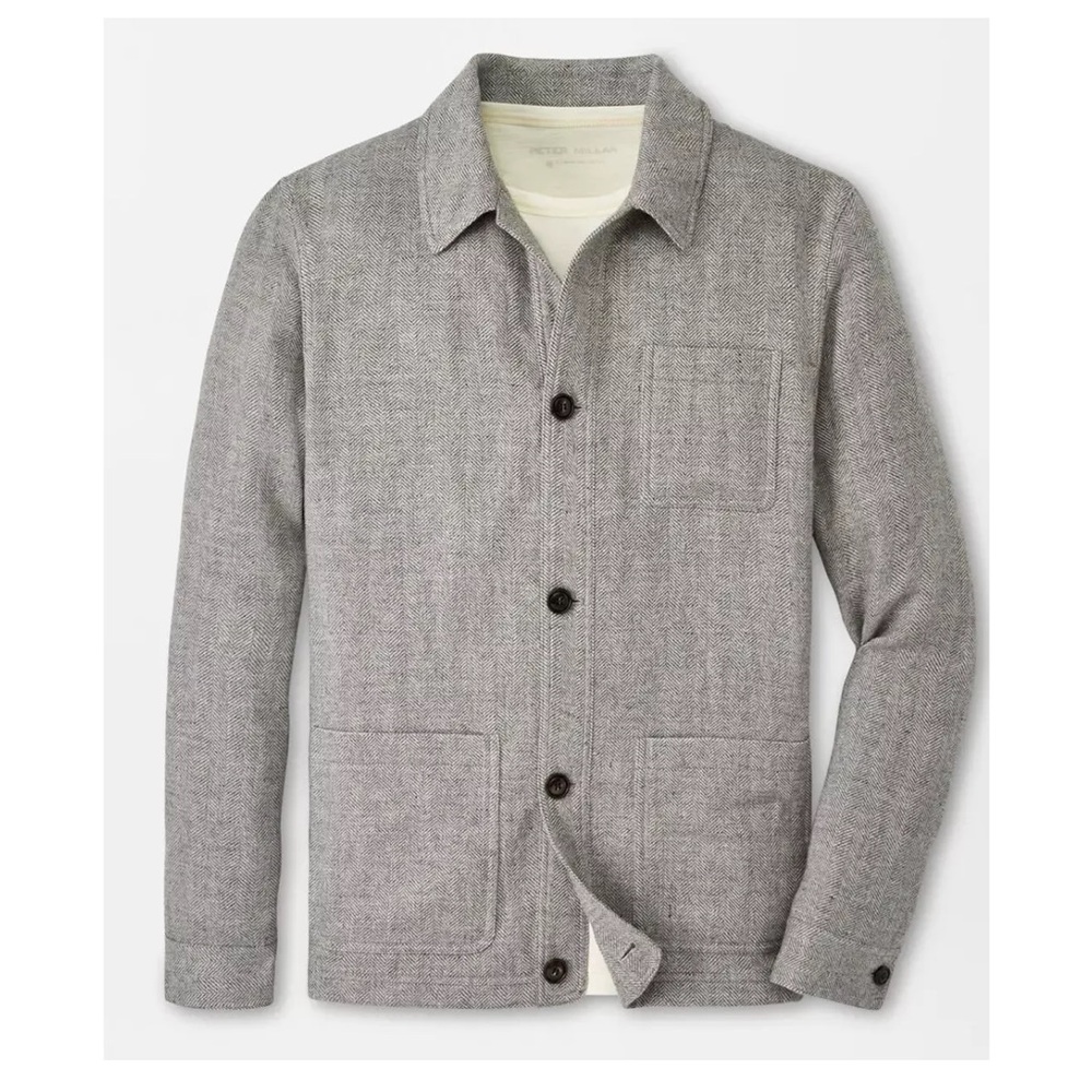 NWT Peter Millar Summer Strasse Chore Coat Shirt Jacket Linen Cashmere